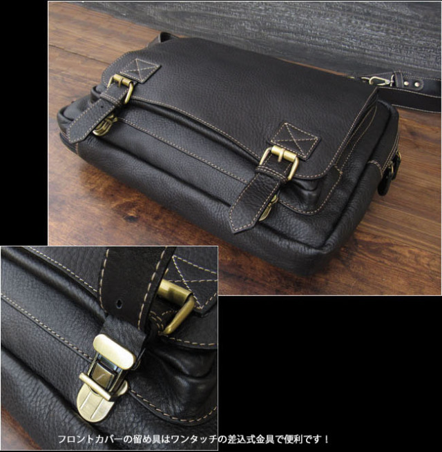 イルビゾンテ ヌメ革 リュック レザー ワンタッチ金具 A4可  