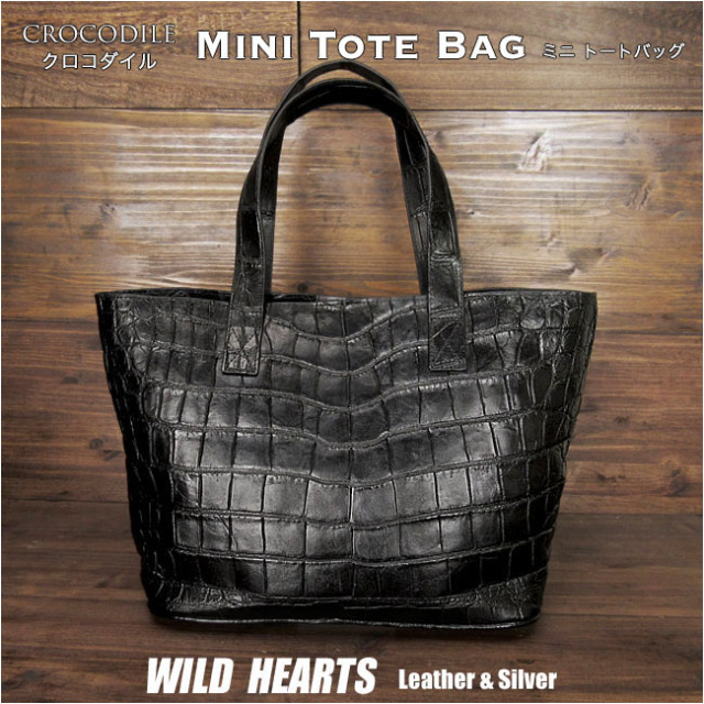 トートバッグ クロコダイル ワニ革 ミニトートバッグ ハンドバッグ  