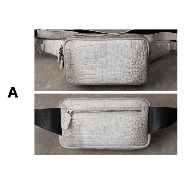 ヒマラヤクロコダイル 本革 斜めがけ ボディバッグ ワニ革 バッグ