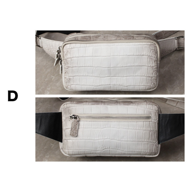 ヒマラヤクロコダイルのバック ヒマラヤクロコダイル 本革 斜めがけ ボディバッグ ワニ革 バッグ