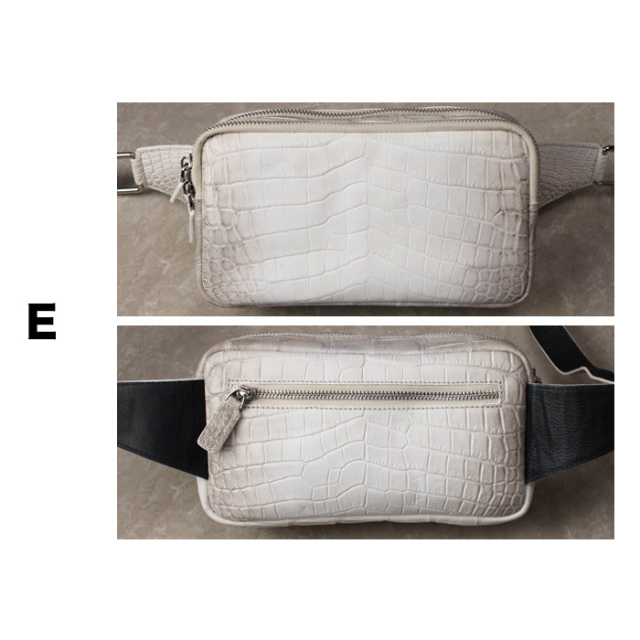 ヒマラヤクロコダイル 本革 斜めがけ ボディバッグ ワニ革 バッグ