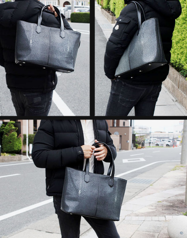 スティングレイバッグ【エイ皮】 スティングレイ エイ革 ガルーシャ トートバッグ レザー バッグ