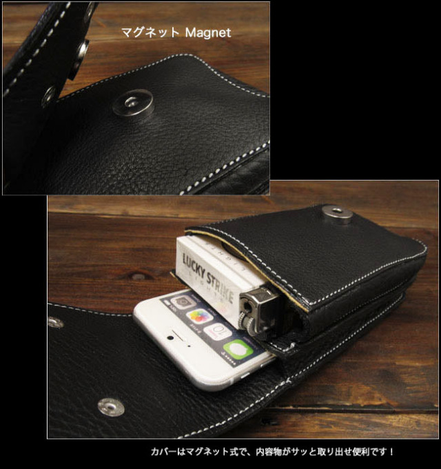 本革 ベルトポーチ ミニウエストポーチ スマホケース 携帯ケース スマホホルダー タバコポーチ レザー 革 ヘビ柄 Leather belt pouch  iPhone/Smartphone/Cigarette Case WILD HEARTS Leather&Silver (ID cc1330r20) ウエストパック ファッションレザー 多機能 スモールポーチ フック クロスボディバッグ シガレットケース 携帯ポーチ ウエストベルト