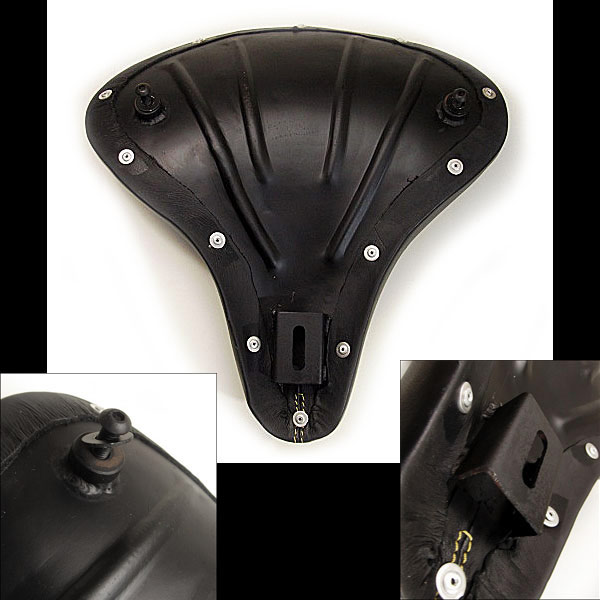 バイク サドルシート／カスタムシート ソロ／シングル 本革 カービング