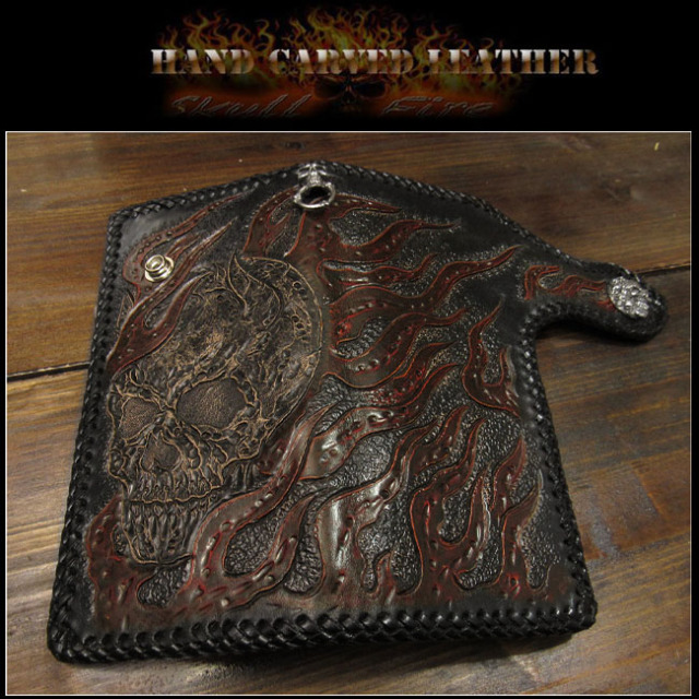S*G様 LEATHER WOLF バイカーズウォレット&ウォレットフォルダ ロングウォレット バイカーズ／ライダースウォレット スカル