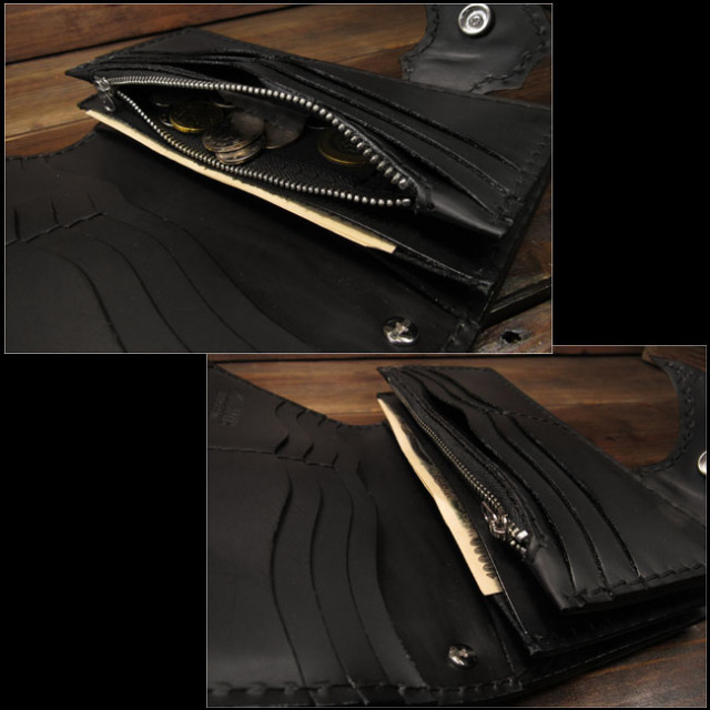 レザーカービングロングウォレット ロング・ウォレット（カービング／編み込み） : WIZARD LEATHER