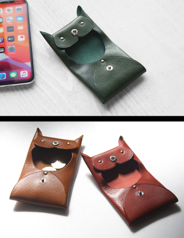 名ファズ∼京都産ハンドメイド dico WINDER CAT レア品 ネコ 猫型 ミニ コインケース 本革 小銭入れ 小物入れ