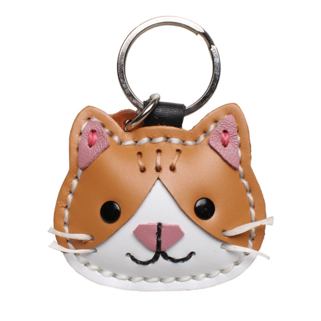 本革 猫のキーホルダーネコ ねこ 猫 飾り フィギュア 小物 雑貨