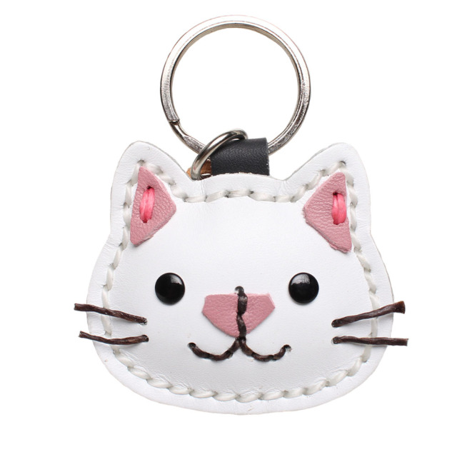 本革 猫のキーホルダーネコ ねこ 猫 飾り フィギュア 小物 雑貨 12種