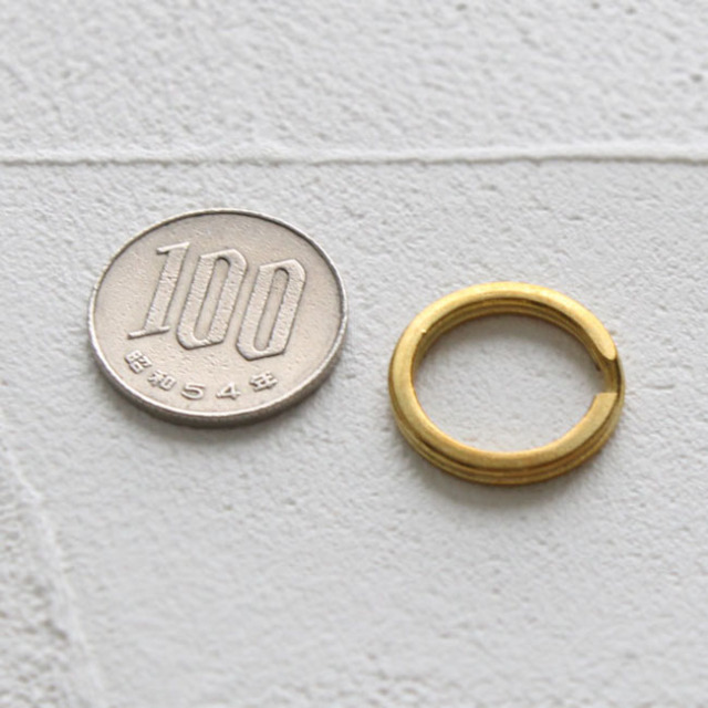 二重リング 真鍮 ブラス 外径2cm 20mm 2個 ゴールド リング 平形