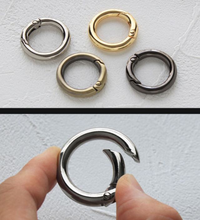 丸カラビナ カラビナ 外径2.5cm 25mm 3個セット ブラック