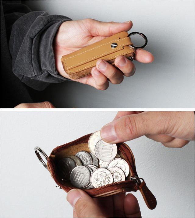 本革 小銭入れ一体型 キーケース コインケース 小銭入れ コイン 鍵