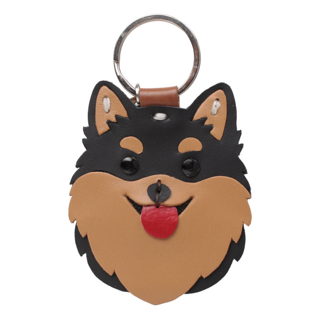 本革 犬のキーホルダー イヌ いぬ 柴犬 ハスキー シュナウザー チワワ
