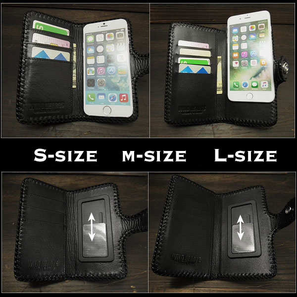 スマホ＆ウォレット充モルフォハードケース 手帳型 スマホケース ホースレザー 馬革 多機種対応 スライド式