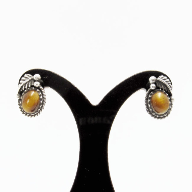 No.187 遊ばせ タイガーアイ ハンドメイドピアス アシメピアス  