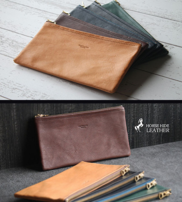 本革 ミニポーチ ポーチ 小物入れ 5色 レザー 馬革 メンズ レディース