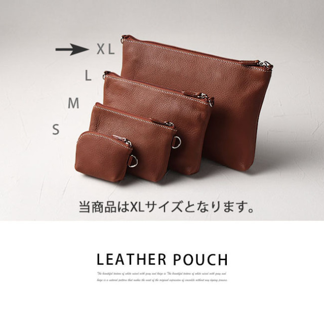 XLサイズ 本革 ポーチ 小物入れ ポーチ 6色 レザー 牛革 メンズ