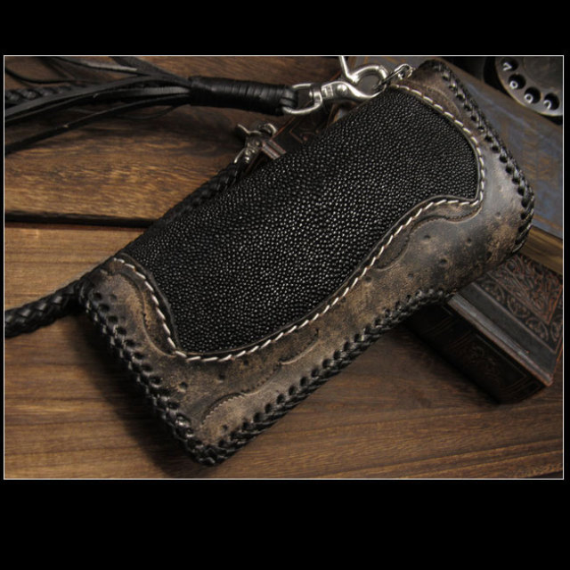 バイカーズウォレット ライダーズウォレット 革財布 スティングレイ エイ革 カービング Genuine Stingray Biker wallet Carved wallet Cowhide Handcrafted Custom Handmade WILD HEARTS Leather&Silver バイカーズウォレット ライダーズウォレット 革財布 スティングレイ エイ革 カービング Genuine Stingray Biker wallet Carved wallet Cowhide Handcrafted Custom Handmade WILD HEARTS Leather&Silver