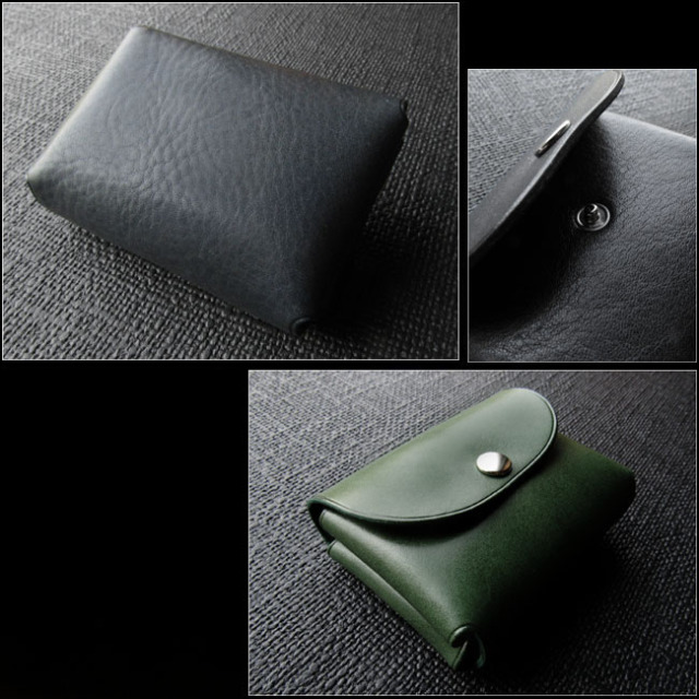 姫路ヌメ革 ショートウォレット ハンドメイド 2つ折り財布 ブラック 黒 二つ折り財布 ショートウォレット ビジネス・フォーマル 黒革