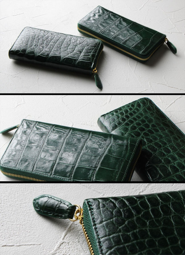 メンズ レディース クロコダイル 長財布 ラウンドファスナー ロング  