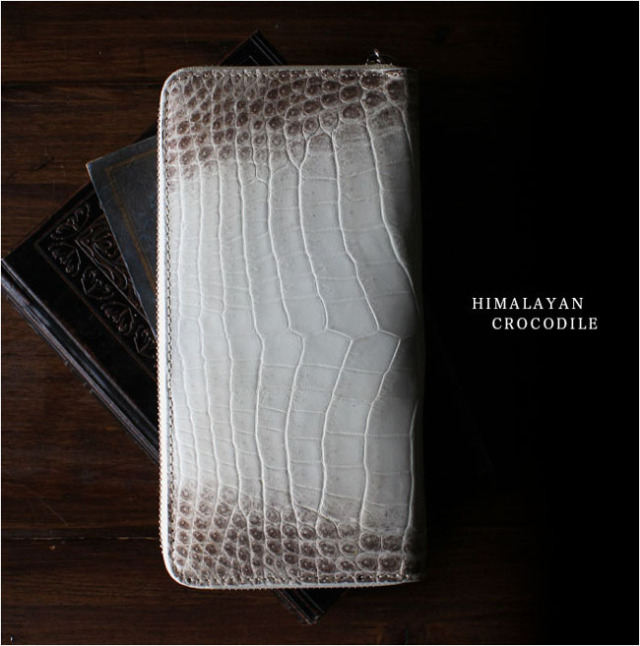 メンズ／レディース ヒマラヤクロコダイル ラウンドファスナー 長財布  