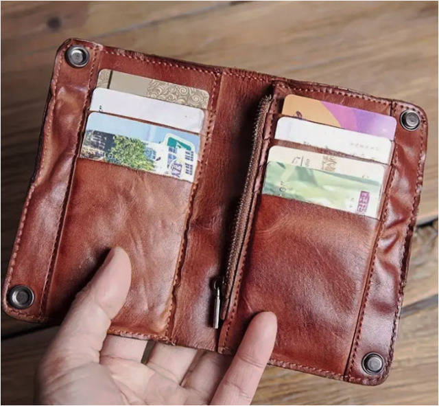 二つ折り ハーフ財布 ヴィンテージ加工 本革 ウォレット 財布 レザー