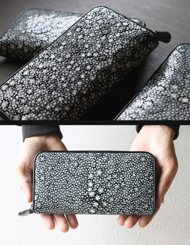 【新品・未使用品】スタースティングレイ　長財布　極上梅花 スタースティングレイ 長財布 エイ革 一枚革 ガルーシャ 梅花皮