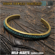 WILD HEARTレザーブレスレット レザー バングル ブレスレット シルバー925 メンズ Mens Leather
