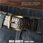 ベルト バックル 取り替え用 ベルト用バックル D型 カジュアル 40mm Belt Buckle Brass WILD HEARTS Leather&Silver (ID mb836r15)za013