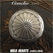 クリックポストのみ送料無料！コンチョ　合金　ウエスタン　ねじ式 Concho Western Metal WILD HEARTS Leather&Silver (ID cc3600)