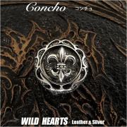 クリックポストのみ送料無料！コンチョ　フレア トライバル　シルバー925　Concho fleur-de-lys　Tribal　Silver925　WILD HEARTS Leather&Silver(ID con11t2)