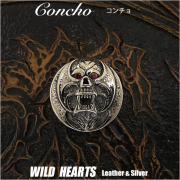 クリックポストのみ送料無料！コンチョ シルバー925 スカルコウモリ 髑髏 スカルウイング Concho Skull BatWings Skull  Stealing Silver925 (ID con18t2)