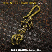 キーホルダー キーフック アクセサリー クロス 十字架 真鍮 ブラス Key Chain Ring Brass Cross WILD HEARTS Leather&Silver (ID kh4544k13) za012