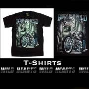 在庫処分！Sサイズ Mサイズ Tシャツ コットン 綿 100％ 黒 Born To Be Wild WILD HEARTS Leather & Silver (ID ts2026r47)