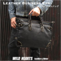 メンズ　革　ビジネスバッグ　牛革　ブリーフケース Men's Best Quality genuine Cowhide Leather Business Bag Briefcase Handbag Work Bag WILD HEARTS Leather&Silver (ID bb3522b32)