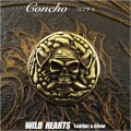 クリックポストのみ送料無料！コンチョ 真鍮 パイレーツ スカル  WILD HEARTS Leather & Silver  (ID co1510-e6)