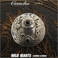 クリックポストのみ送料無料！コンチョ メタル 合金 インディアン オニキス Concho Metal Native American style Onyx WILD HEARTS Leather&Silver (ID con1909)