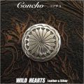 クリックポストのみ送料無料！コンチョ 合金 ウエスタン ねじ式コンチョ  WILD HEARTS Leather & Silver  (ID cc3367-b12)