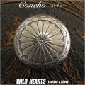 クリックポストのみ送料無料！コンチョ　合金　ウエスタン　ねじ式 Concho Western Metal WILD HEARTS Leather&Silver (ID cc3600)