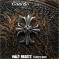 コンチョ  合金  クロス　十字架  Concho  Cross WILD HEARTS Leather&Silver (ID co3915)