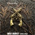 コンチョ ピストル 銃 ウエスタン 真鍮 Pistol Gun Concho Brass WILD HEARTS Leather&Silver (ID co4248)