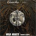 コンチョ フレア ユリ紋章 シルバー925 Concho Fleur De Lis WILD HEARTS Leather&Silver (ID con12t2)