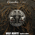 クリックポストのみ送料無料！コンチョ スカル 髑髏 ドクロ クロスフローリー シルバー925 Concho Double SKULLs with CrossFleury Silver925 (ID con13t2)