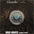 クリックポストのみ送料無料！コンチョ 太陽モチーフ ネイティブアメリカンスタイル ターコイズ Concho The Sun Native American Style Turquoise Silver 925 WILD HEARTS Leather&Silver(ID con9t2)