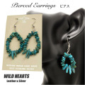 クリックポストのみ送料無料！シルバー925　ターコイズ　イヤリング　インディアンジュエリー　天然石Native American Style Turquoise Sterling Silver Pierced Earrings WILD HEARTS Leather&Silver(ID pe2895)