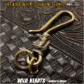 キーホルダー キーフック ホース／馬 アクセサリー 真鍮 Key Chain Ring WILD HEARTS Leather&Silver (ID kh4493k13)