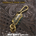 キーホルダー キーフック 真鍮 ココペリ ブラス ターコイズ ネイティブアメリカンスタイル Hook Key Ring Keychain Brass Turquoise Native American Style WILD HEARTS Leather&Silver(ID kh4019k5)za012