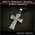 スティーブン・ジェイ・ビゲイ インディアンジュエリー オーバーレイ クロスペンダント ネックレストップ ナバホ族 Steven.J.Begay Navajo Cross Pendant Native American