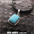 ペンダントトップ シルバーペンダント ターコイズペンダント ナバホスタイル シルバー925 ターコイズ トルコ石 天然石 ネイティブアメリカン Turqouis Feather Pendant Native American style WILD HEARTS Leather&Silver (ID ptop31)za020