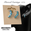 チャンネルインレイターコイズピアス ネイティブアメリカンスタイル シルバー925 Turquoise Earrings Sterling Silver Native American style WILD HEARTS Leather&Silver (ID se3219)